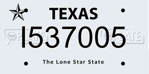 I537005 Texas License Plate