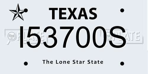 I53700S Texas License Plate