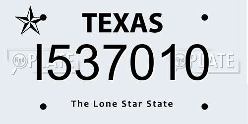 I537010 Texas License Plate