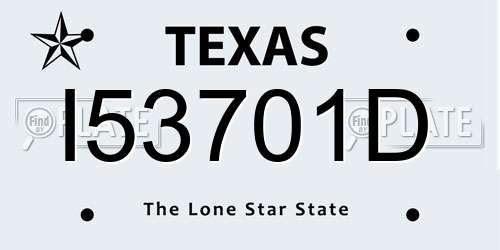 I53701D Texas License Plate