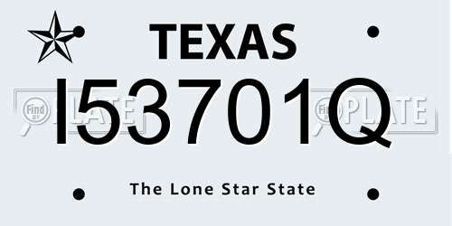 I53701Q Texas License Plate