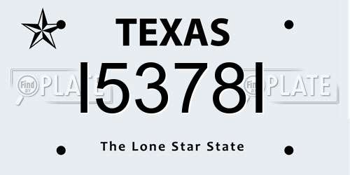 I5378I Texas License Plate