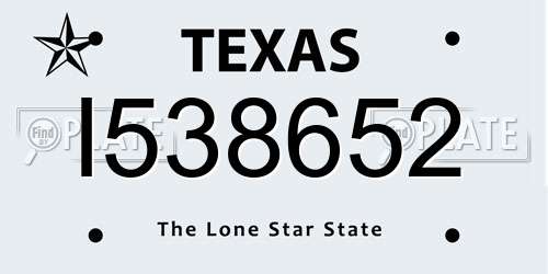 I538652 Texas License Plate
