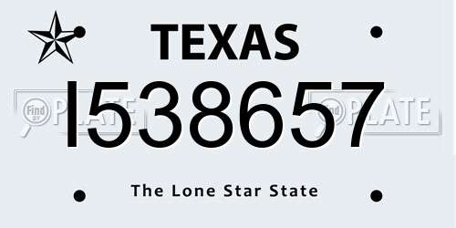 I538657 Texas License Plate