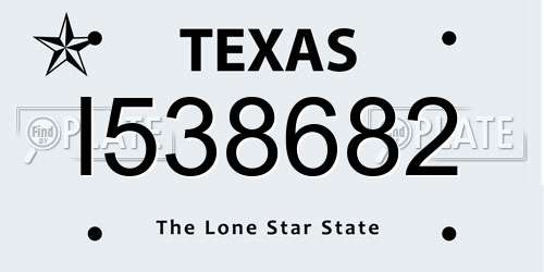 I538682 Texas License Plate