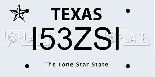 I53ZSI Texas License Plate