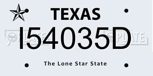 I54035D Texas License Plate