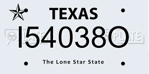 I54038O Texas License Plate