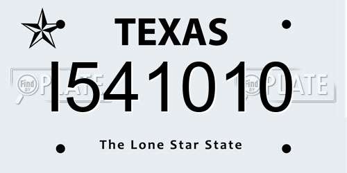 I541010 Texas License Plate
