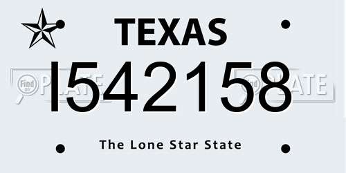 I542158 Texas License Plate