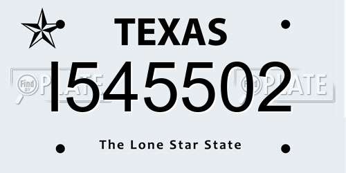I545502 Texas License Plate