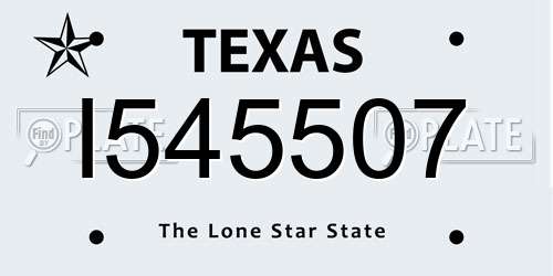 I545507 Texas License Plate