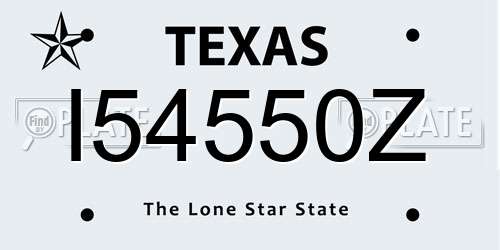 I54550Z Texas License Plate