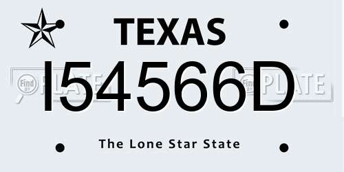 I54566D Texas License Plate