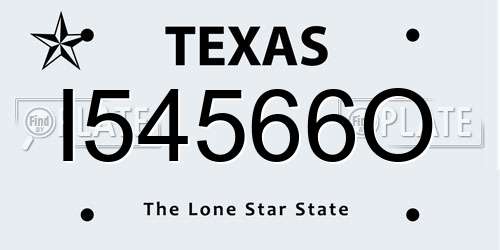 I54566O Texas License Plate