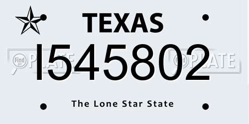 I545802 Texas License Plate