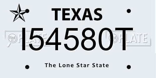 I54580T Texas License Plate