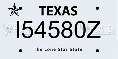 I54580Z Texas License Plate