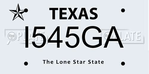 I545GA Texas License Plate