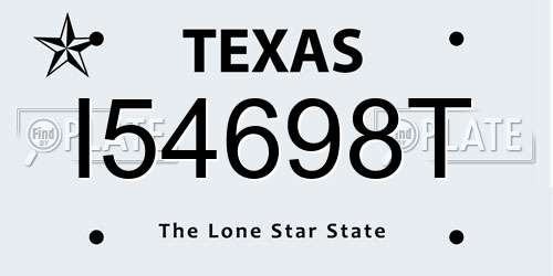 I54698T Texas License Plate