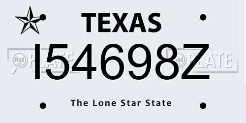 I54698Z Texas License Plate