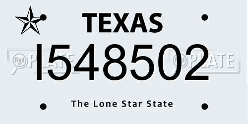 I548502 Texas License Plate