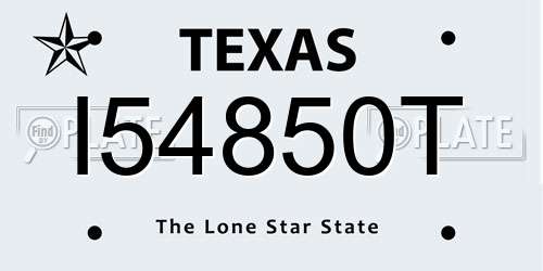 I54850T Texas License Plate