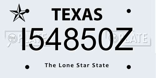 I54850Z Texas License Plate