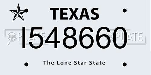 I548660 Texas License Plate