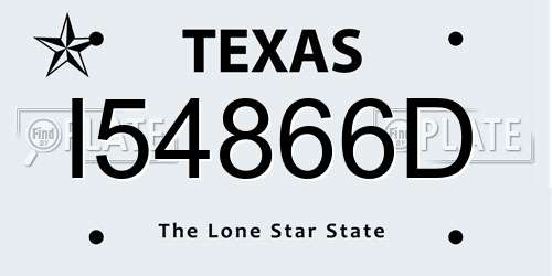 I54866D Texas License Plate