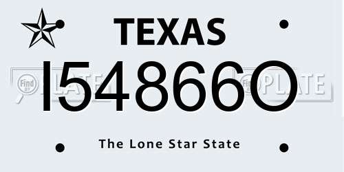 I54866O Texas License Plate
