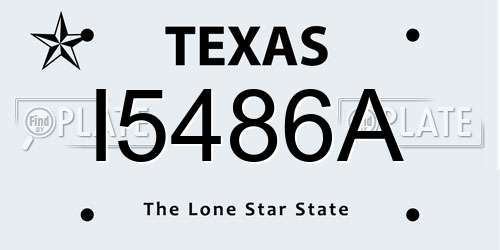 I5486A Texas License Plate