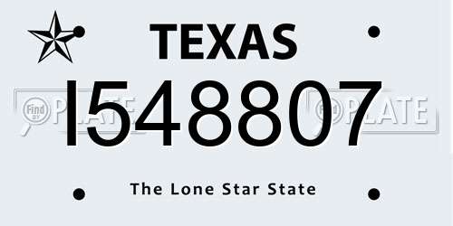 I548807 Texas License Plate