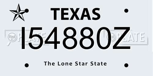 I54880Z Texas License Plate