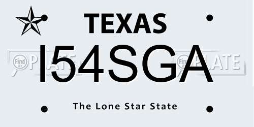 I54SGA Texas License Plate