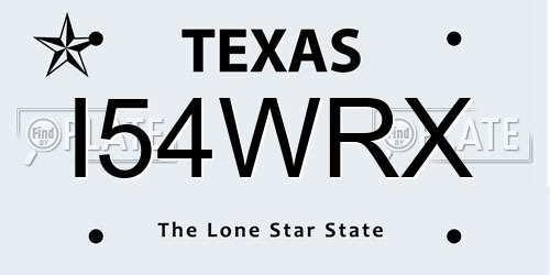 I54WRX Texas License Plate