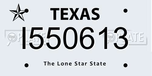 I550613 Texas License Plate