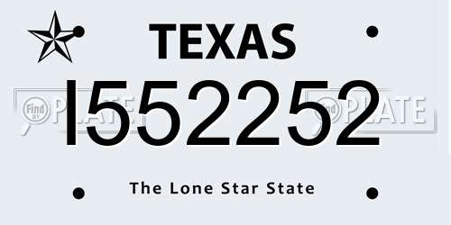 I552252 Texas License Plate