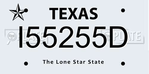 I55255D Texas License Plate