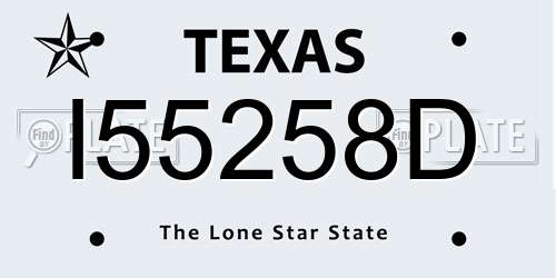 I55258D Texas License Plate