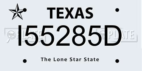 I55285D Texas License Plate