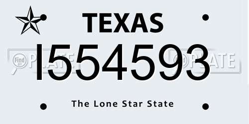 I554593 Texas License Plate