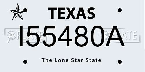 I55480A Texas License Plate