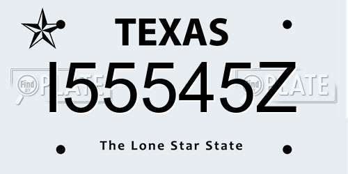 I55545Z Texas License Plate
