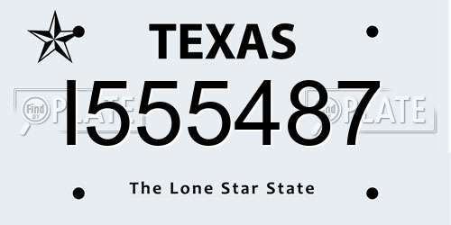 I555487 Texas License Plate