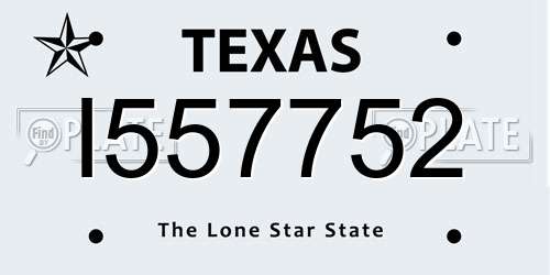 I557752 Texas License Plate