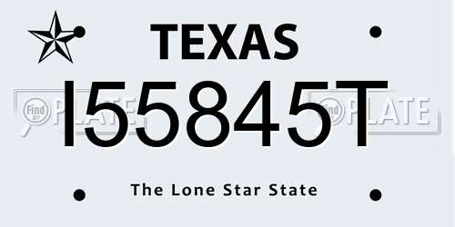 I55845T Texas License Plate