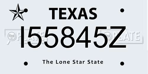 I55845Z Texas License Plate