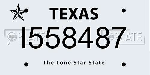 I558487 Texas License Plate