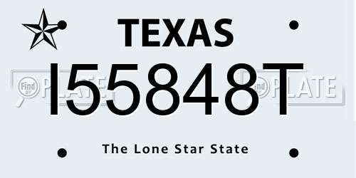 I55848T Texas License Plate